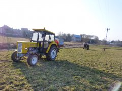 Ursus C-360 + rozsiewacz nawozów abra Ursus 902 + brona talerzowa