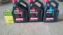 Olej Motul + Filtr Mann