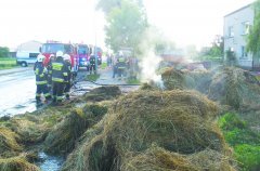 Pożar bel siana