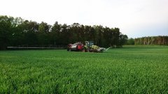 Claas Axion 830 oraz Claas Crop Sensor Isaria + Horsch Leeb 8GS