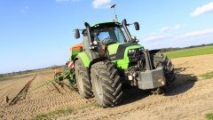 DeutzFahr 6160 z drugim w Polsce siewnikiem AMAZONE ED 4500-2C