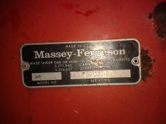 Tabliczka od przystawki do kukurydzy Massey Ferguson model 33