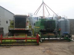 Claas Dominator 96 i John Deere 1450 cws