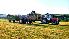 Ursus C-330 TUR i Rozrzutnik & Massey Ferguson 698 i platforma