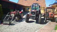 Ursus C-330 + TUR, Massey ferguson 698 + John Deere 570, Ursus C-330M + Platforma