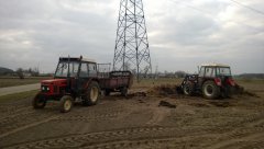 Zetor 6211 & rozrzutnik i Zetor 7745 & Agromasz Ł-104