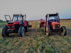 Zetor 12145 & brona wirowa Amazone i Zetor 7045 & siewnik Unia