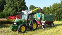 John Deere 5720 & Metaltech DB12000 & Claas Lexion 620