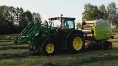 John Deere 6105R i Claas Variant 365