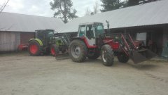 MF 1014 & Claas Ares557