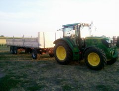 John Deere 6105R + Krone