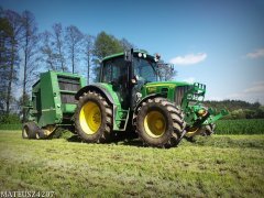 John Deere 6430 Premium + Prasa John Deere 550
