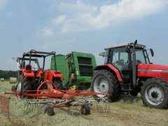 Massey Ferguson 6260 + John Deere 590 & Ursus 3512 + Kuhn GA 301 GM