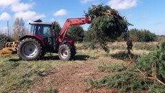 Massey Ferguson 6265 + TUR + Łyżko krokodyl + Kosiarka bijakowa