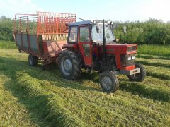 Massey Ferguson 165 + przyczepa samozbierająca