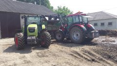 Claas Axos 320 +Przyczepa Zetor Proxima 90