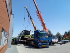 Załadunek kombajnu Claas Lexion 580