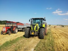 Żniwa 2015. Ursus c360, Claas Arion640 cmatic i Bizon