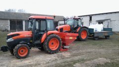 Kubota L5040 & Woprol 1200 kg & Kubota M135 GX & przyczepa