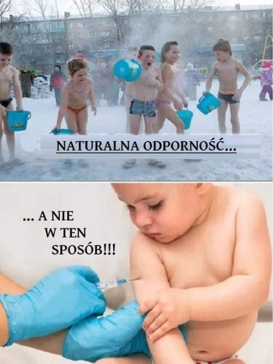 Może być zdjęciem przedstawiającym 5 osób, dziecko, ludzie stoją i tekst „NATURALNA ODPORNOŚĆ... ...A A NIE W TEN SPOSÓB!!!”