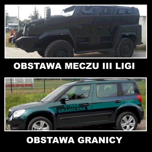 Może być zdjęciem przedstawiającym tekst „OBSTAWA MECZU III LIGI OBSTAWA GRANICY”