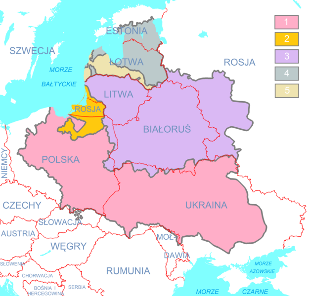 Plik:Polish-Lithuanian Commonwealth (1619) compared with today's borders PL.png