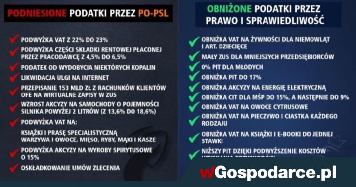 Podatki za PO i podatki za PiS. Horała: jest różnica - wGospodarce.pl