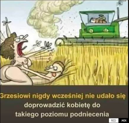 Może być zdjęciem przedstawiającym tekst „Grzesiowi nigdy wcześniej nie udało się doprowadzić kobietę do takiego poziomu podniecenia RED MIK”