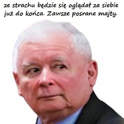 Może być zdjęciem przedstawiającym 1 osoba i tekst „ze strachu będzie się oglądał za siebie już do końca. Zawsze posrane majty.”
