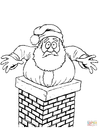 Kolorowanka Święty Mikołaj utknął w kominie | Kolorowanki dla dzieci do  druku
