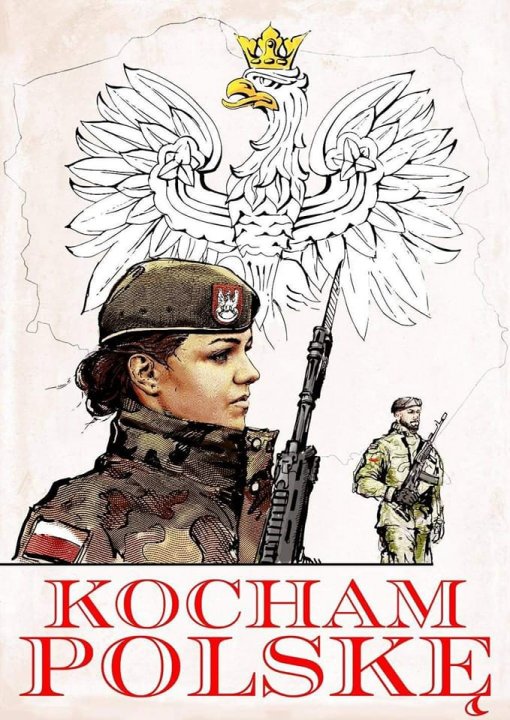 Może być zdjęciem przedstawiającym 1 osoba i tekst „KOCHAM POLSKE”