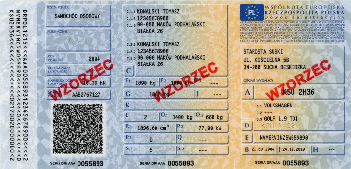 Dowód rejestracyjny pojazdu wzór 2018 - RDP - Portal gov.pl