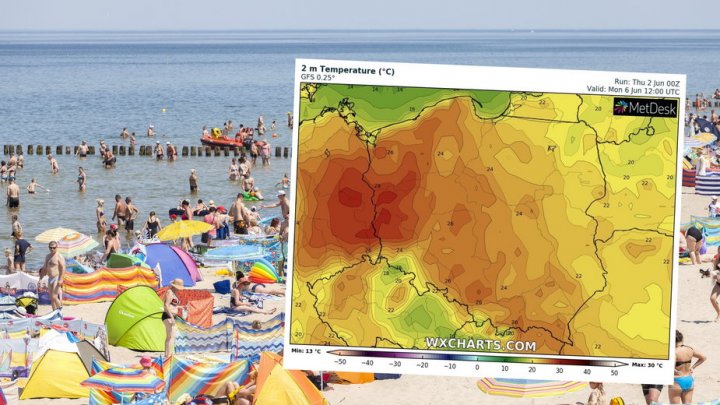 Coraz więcej wskazuje na to, że w tym roku na upały poczekamy najdłużej od 14 lat (mapa: wxcharts.com)