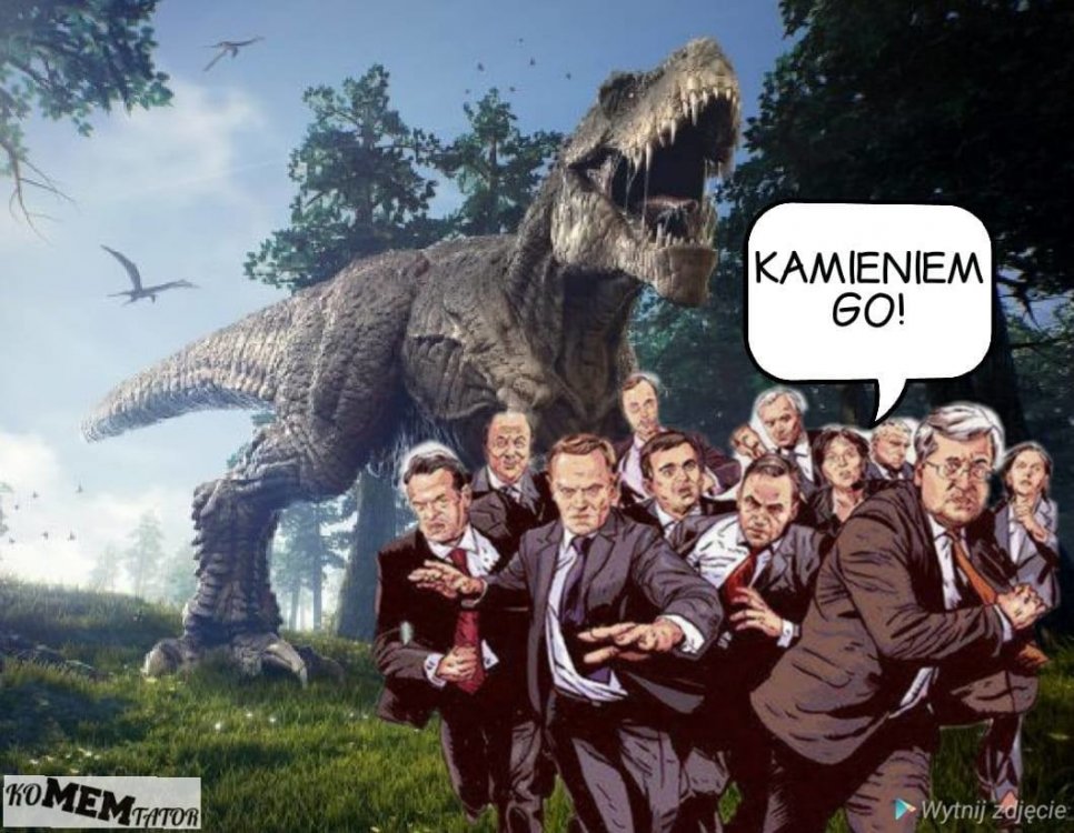 Znalezione obrazy dla zapytania kopacz dinozaur memy