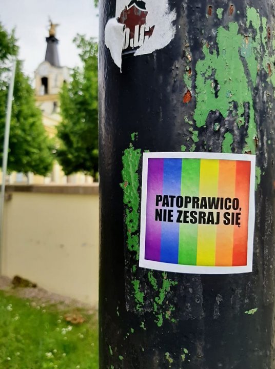 Obraz może zawierać: roślina i na zewnątrz, tekst „.UC PATOPRAWICO NIE ZESRAJ SIĘ”
