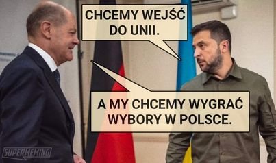 Może być zdjęciem przedstawiającym 2 osoby i tekst „CHCEMY WEJŚĆ DO UNII. A MY CHCEMY WYGRAĆ WYBORY W POLSCE.”