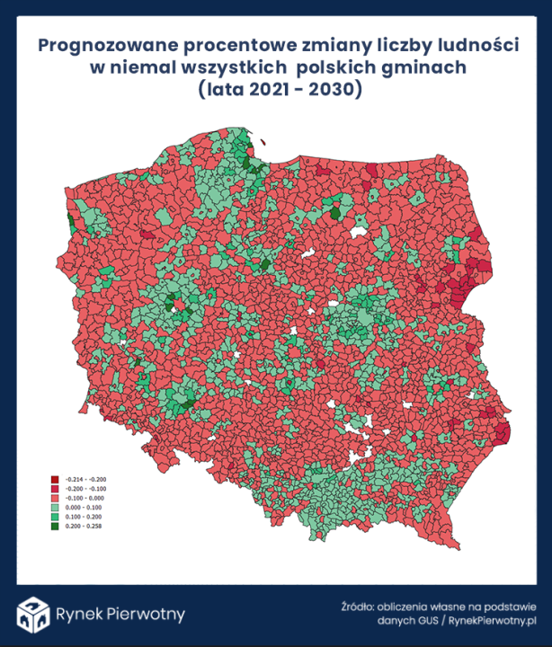 Demograficzna przyszłość Polski. Gdzie ubędzie najwięcej mieszkańców?  [MAPA] - Forsal.pl