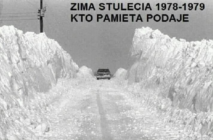 Może być zdjęciem przedstawiającym na świeżym powietrzu i tekst „ZIMA STULECIA 1978-1979 KTo PAMIETA PODAJE”