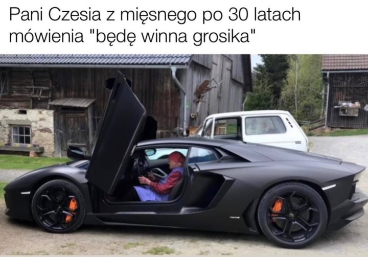 Może być zdjęciem przedstawiającym 1 osoba i tekst „Pani Czesia z mięsnego po 30 latach mówienia "będę winna grosika"”