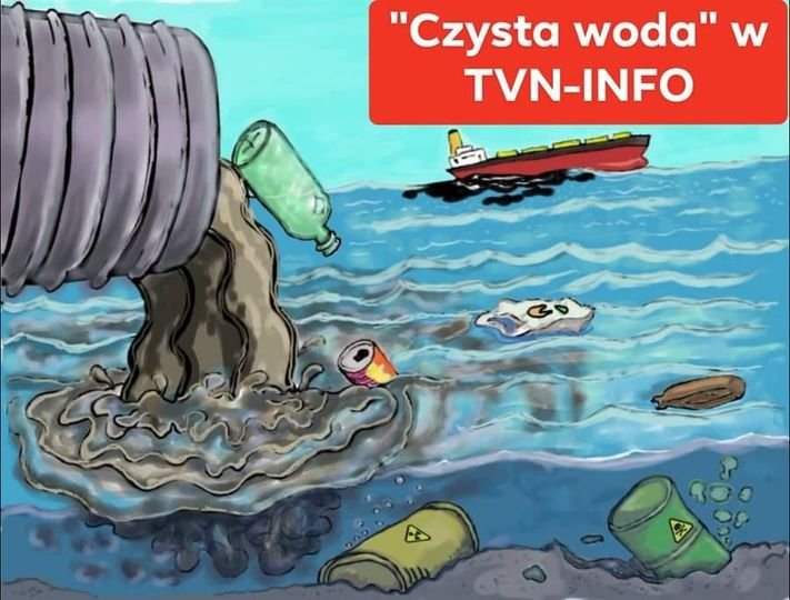 Może być zdjęciem przedstawiającym tekst „"Czysta woda" w TVN-INFO”