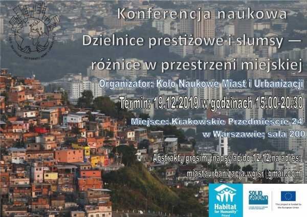 Konferencja "Dzielnice prestiżowe i slumsy - różnice w przestrzeni  miejskiej" | waw4free