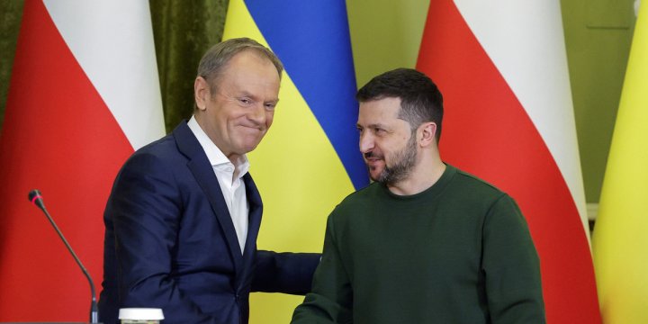 Donald Tusk i Wołodymyr Zełenski.