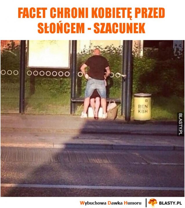 Facet chroni kobietę przed słońcem - szacunek