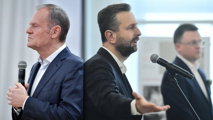 Na zdjęciu od lewej: Donald Tusk, Władysław Kosiniak-Kamysz i Szymon Hołownia