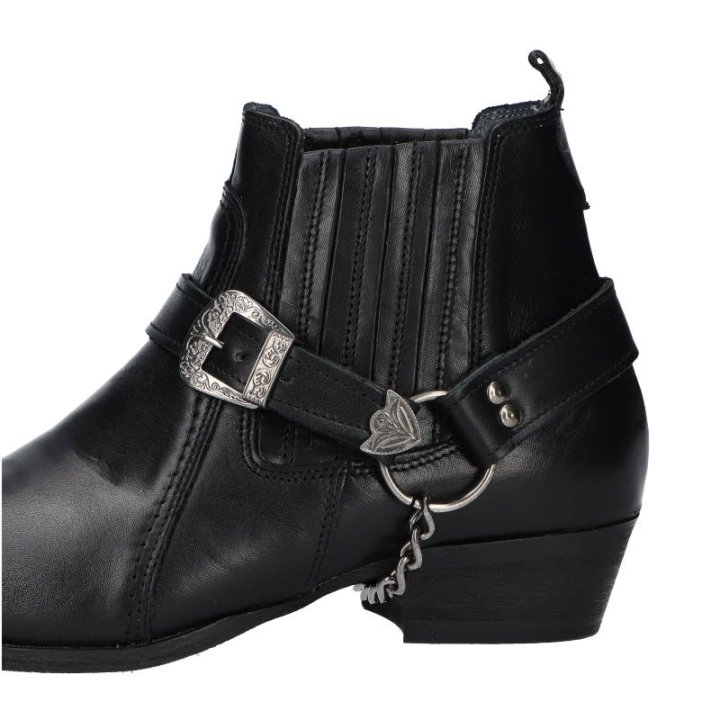 Kowbojki męskie z naturalnej skóry licowej polskiej marki Rossoneri w  kolorze czarnym | KLASYKI BUTY MĘSKIE \ Kowbojki | sklep internetowy  butyodszewca.pl