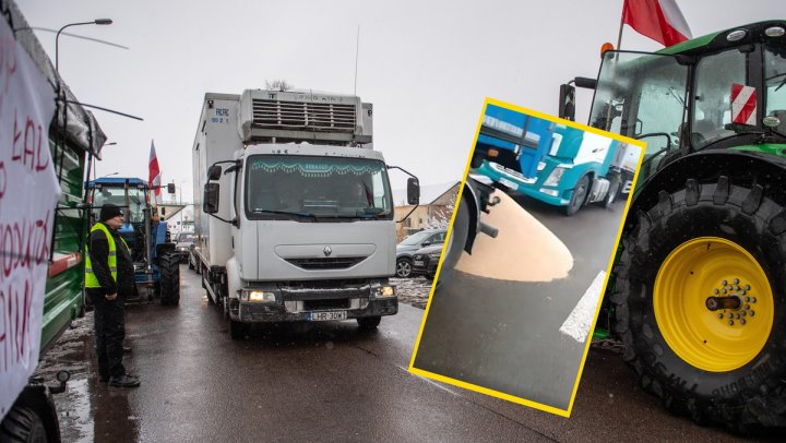 Gorąco na granicy. Rolnicy wysypali zboże z ukraińskich tirów