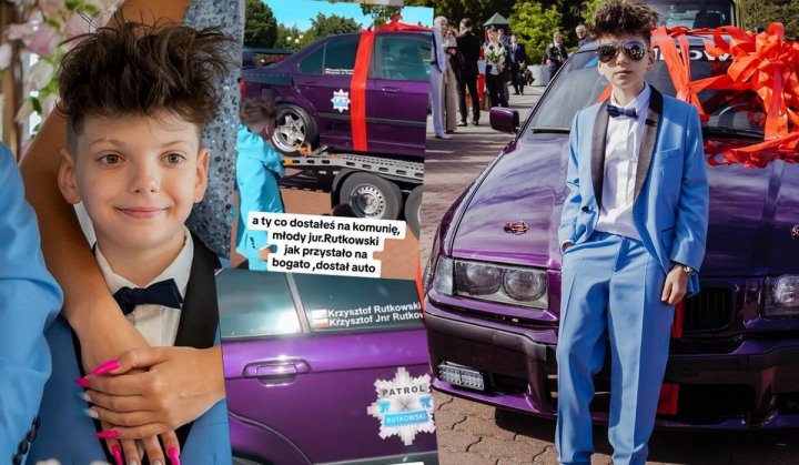 Komunia Rutkowskiego Juniora wyjątkowo skromnie, dostał samochód za 200  koła | Donald.pl