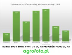 Zestawienie kosztów produkcji jęczmienia ozimego 2018
