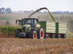 Claas Axion 850 & Przyczepa Pronar