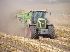 Claas Axion 850 & Przyczepa Pronar